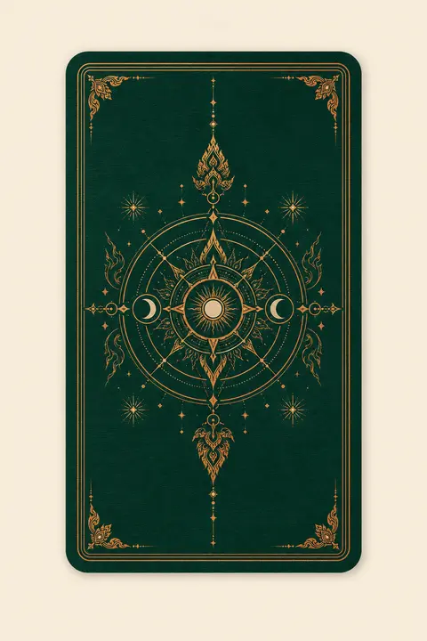 หลังไพ่ Horoscope โทนหยกและทองแดง