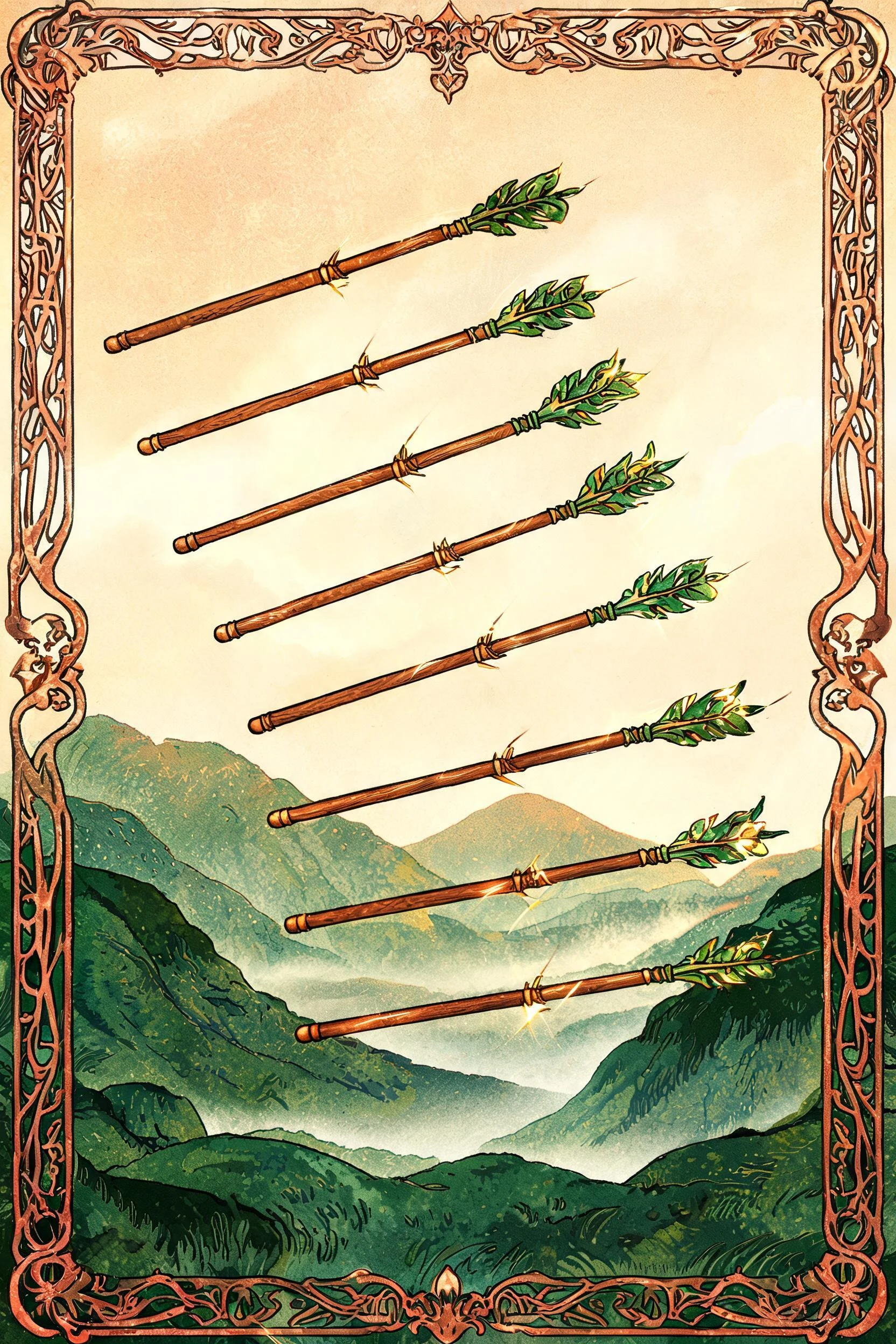 ไพ่ แปดไม้เท้า (Eight of Wands)