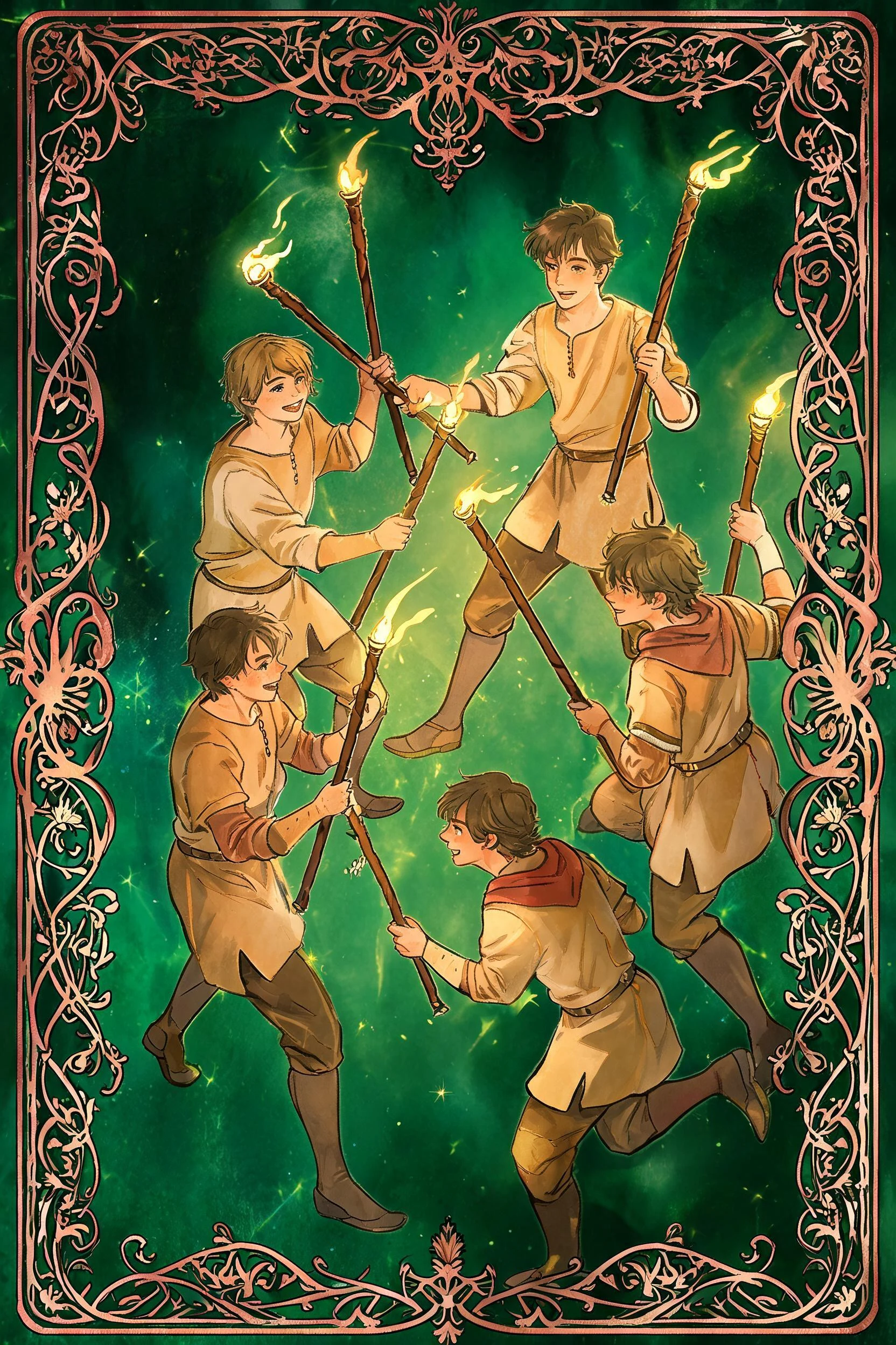 ไพ่ ห้าไม้เท้า (Five of Wands)