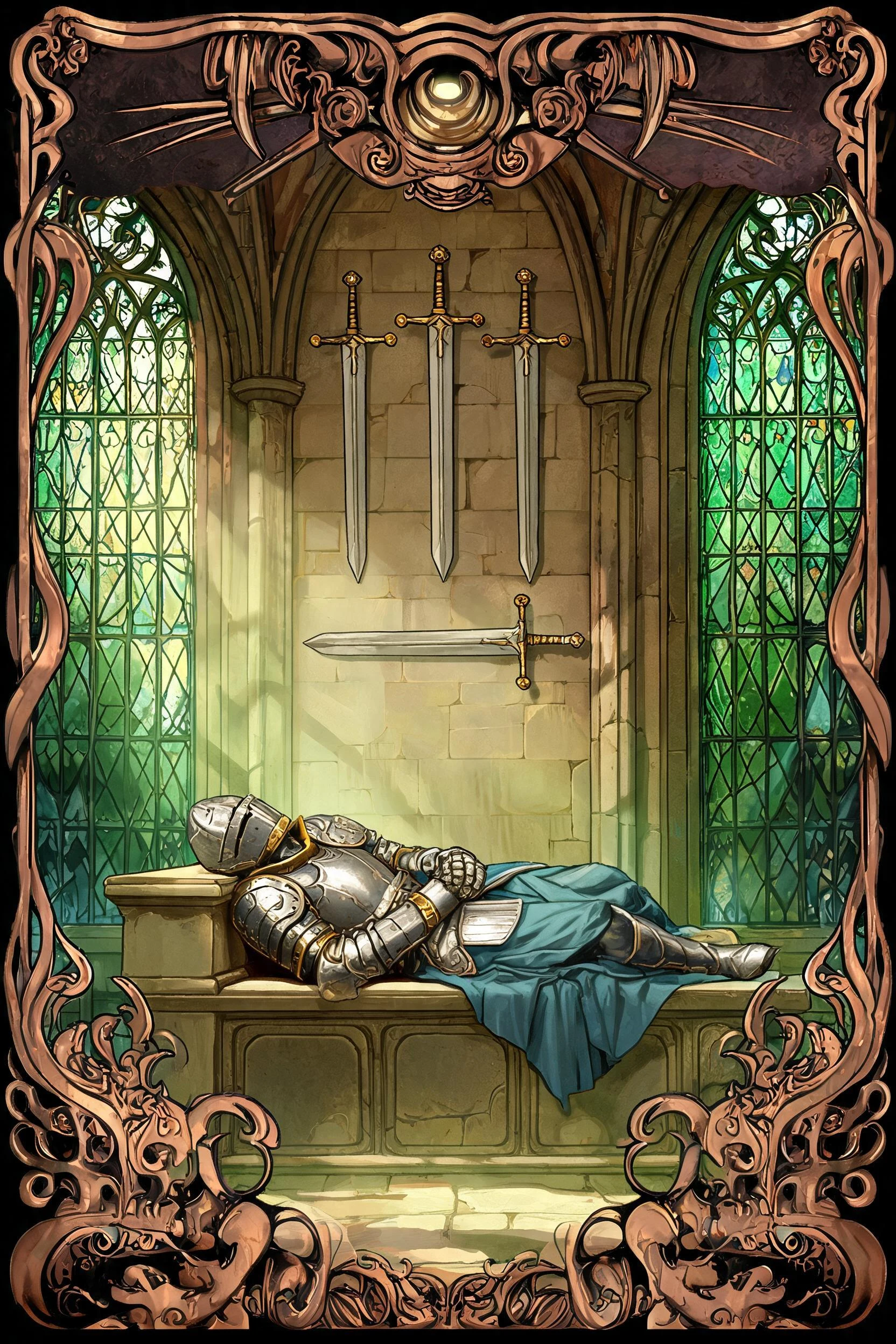 ไพ่ สี่ดาบ (Four of Swords)