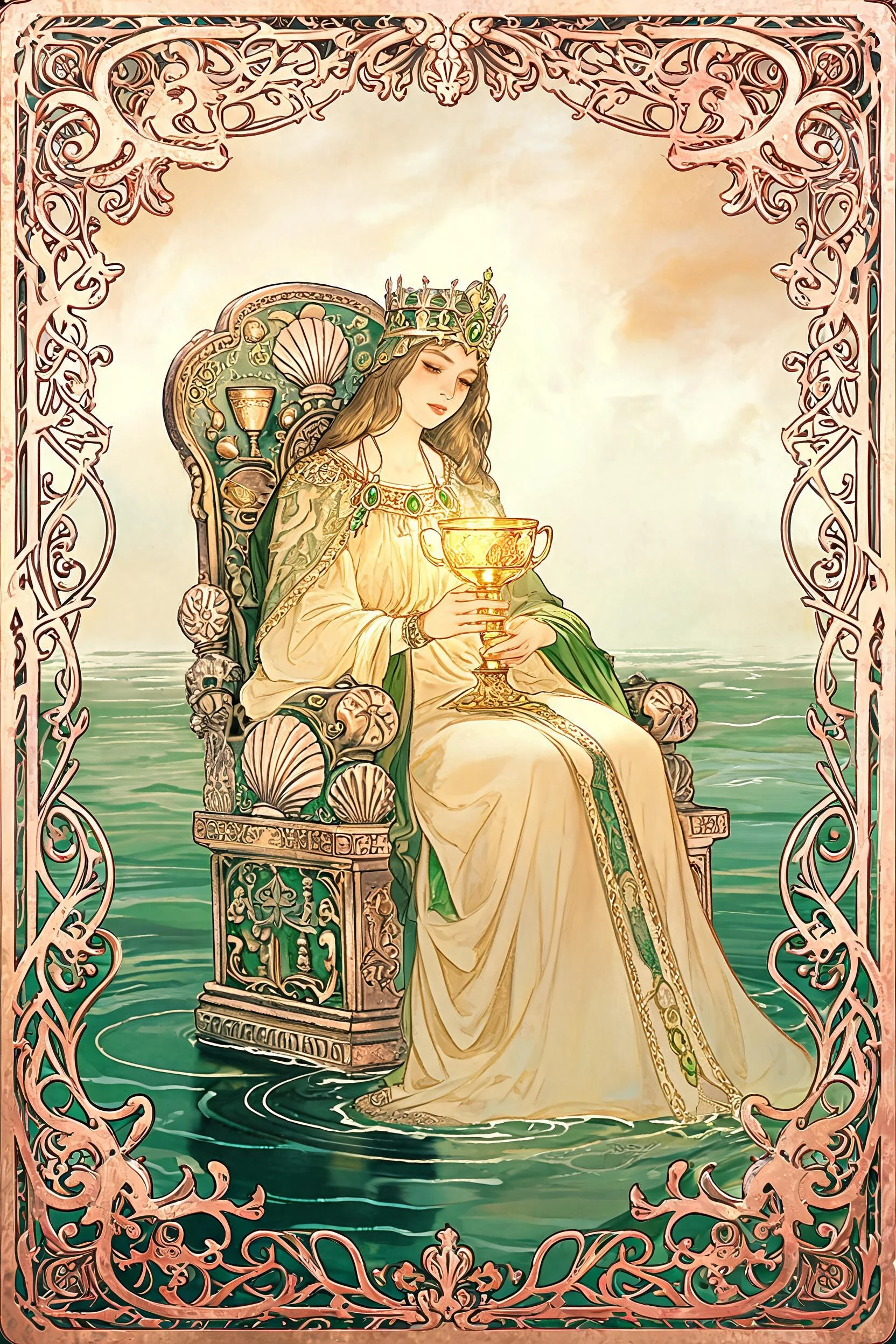 ไพ่ ราชินีถ้วย (Queen of Cups)