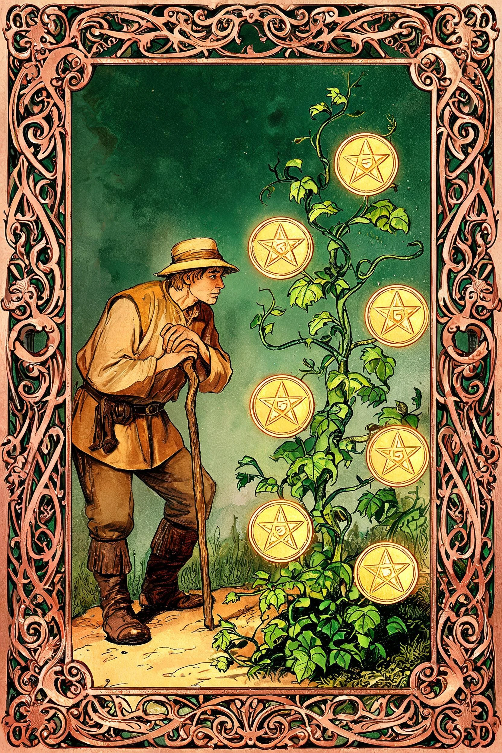 ไพ่ เจ็ดเหรียญ (Seven of Pentacles)