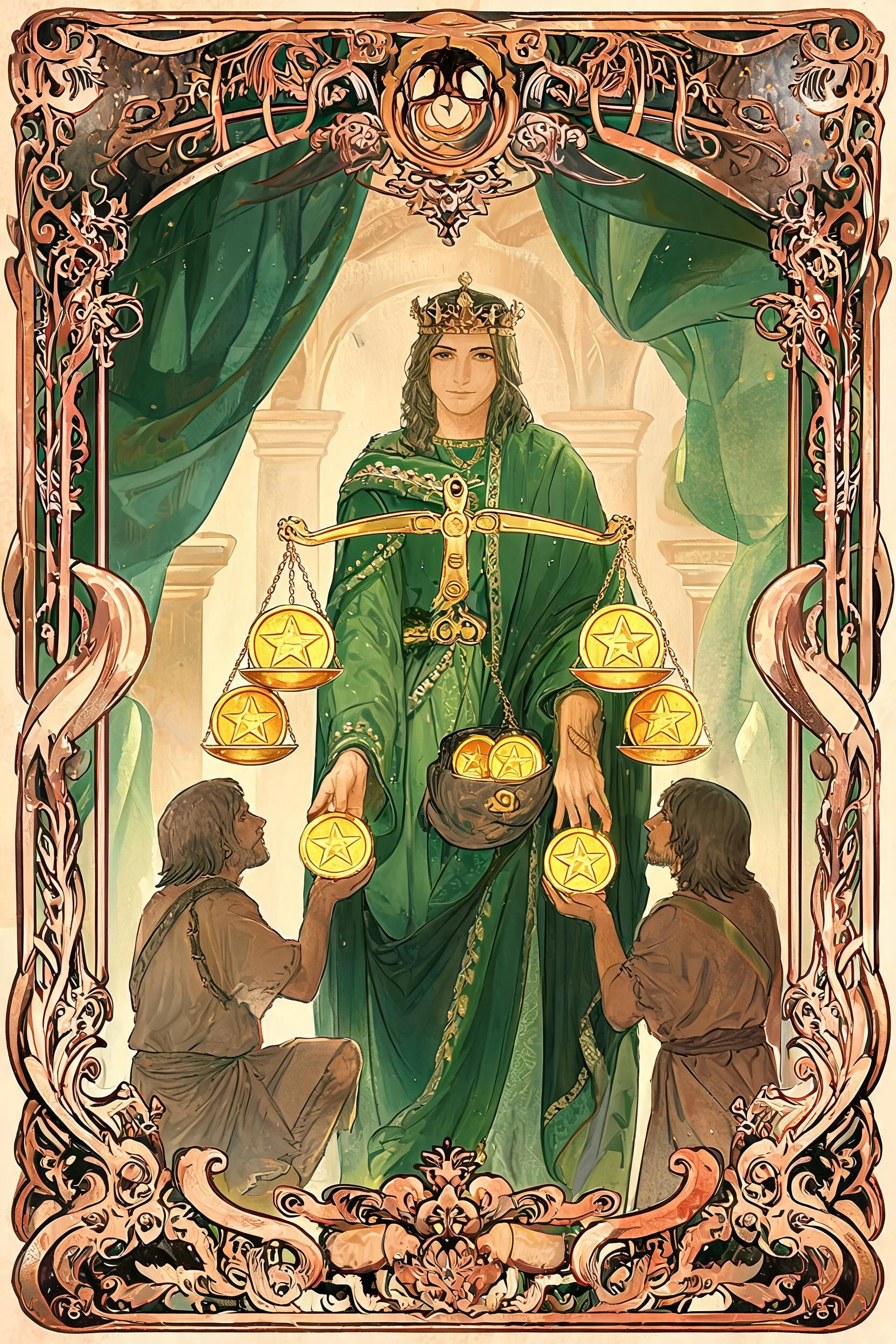 ไพ่ หกเหรียญ (Six of Pentacles)