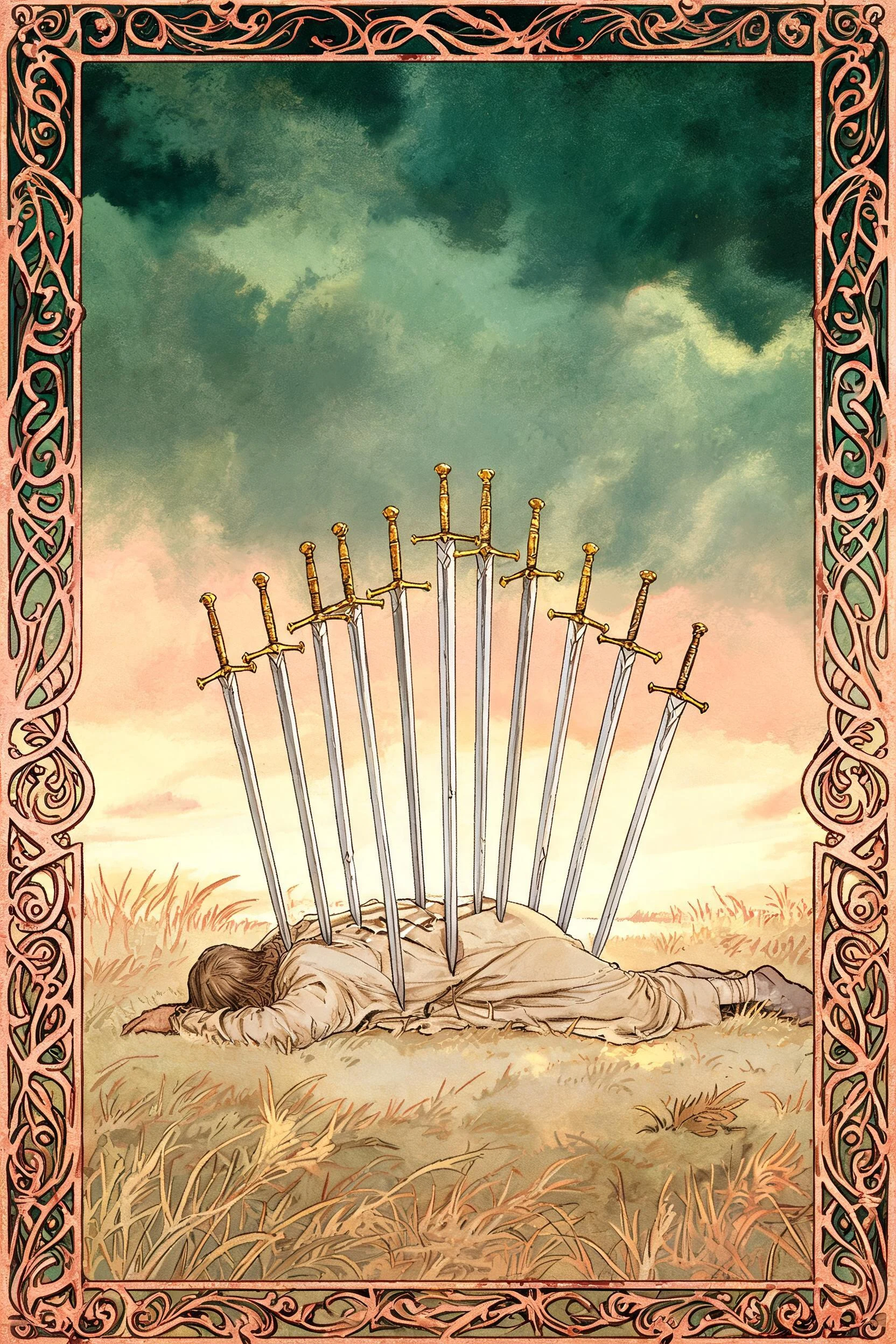 ไพ่ สิบดาบ (Ten of Swords)