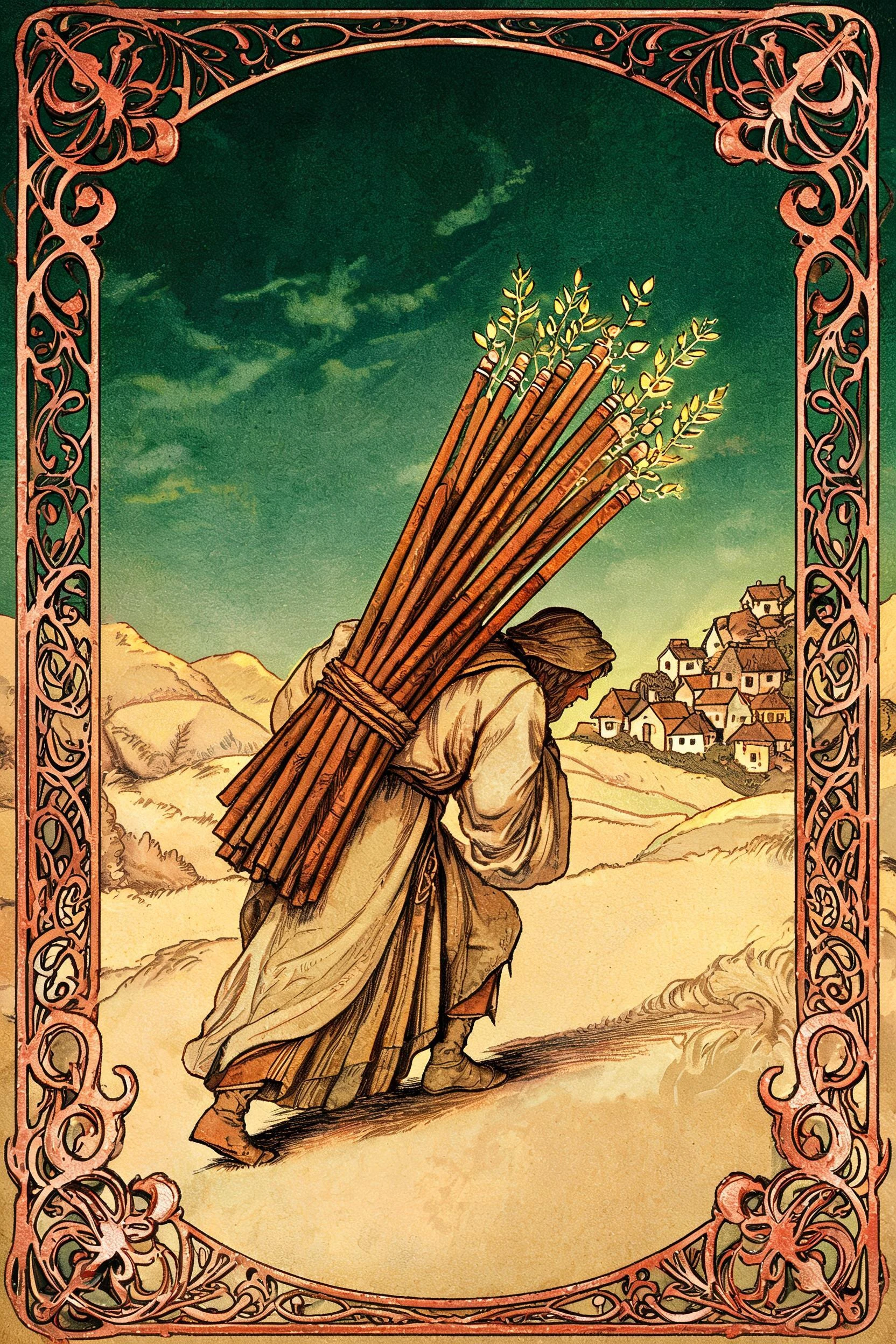 ไพ่ สิบไม้เท้า (Ten of Wands)