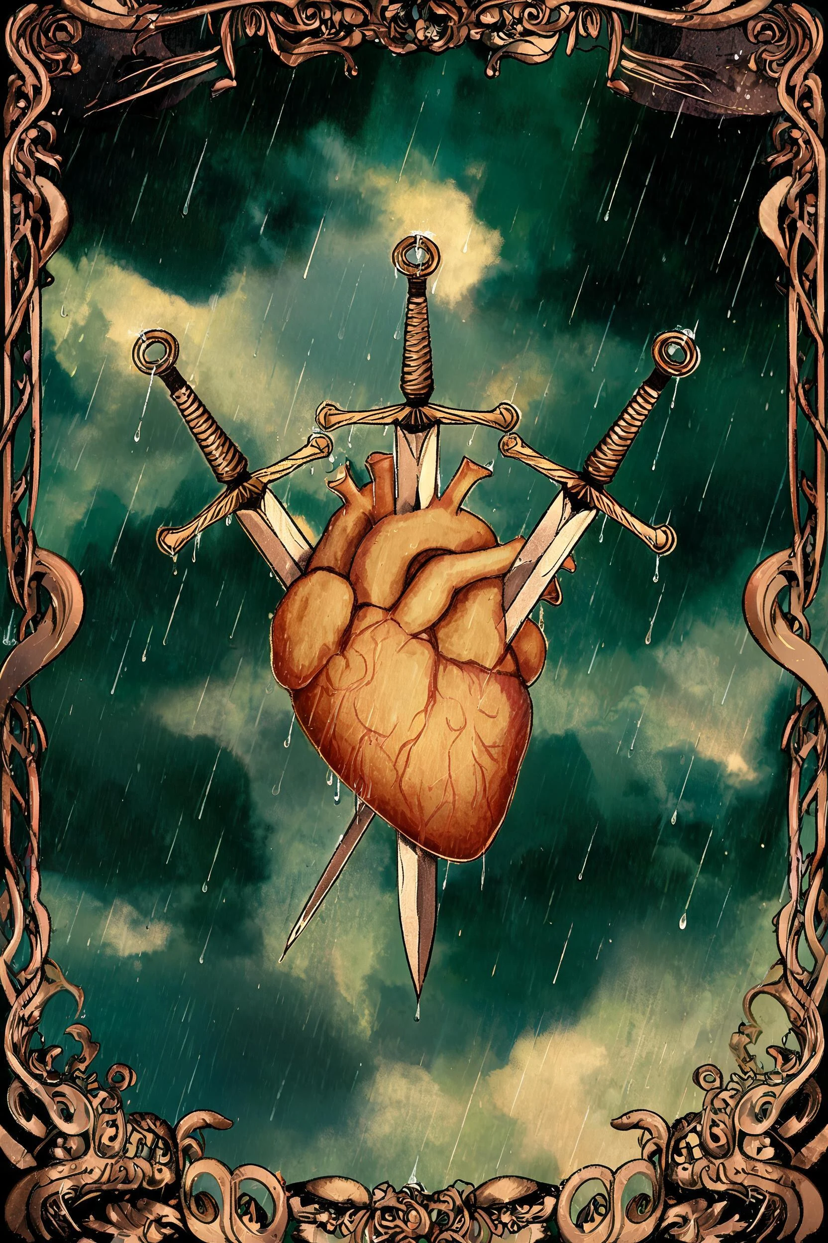 ไพ่ สามดาบ (Three of Swords)