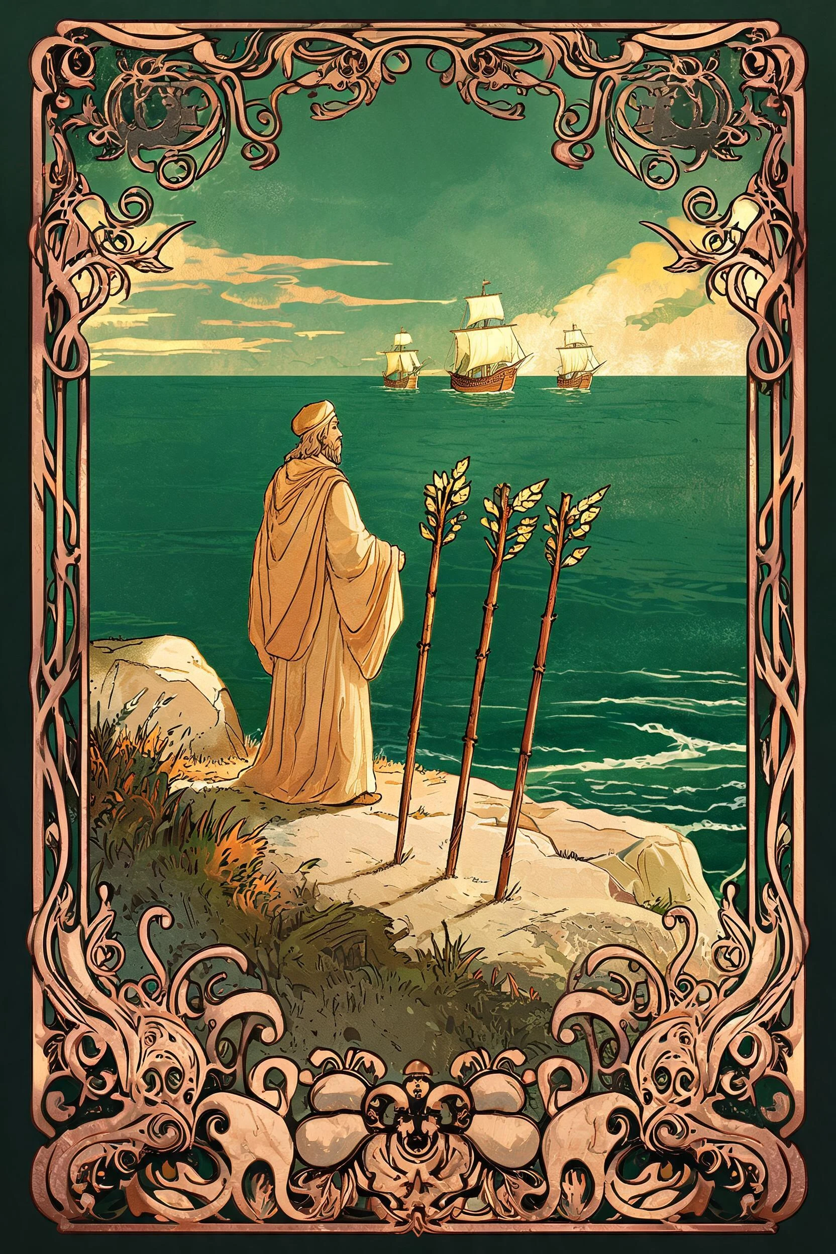 ไพ่ สามไม้เท้า (Three of Wands)