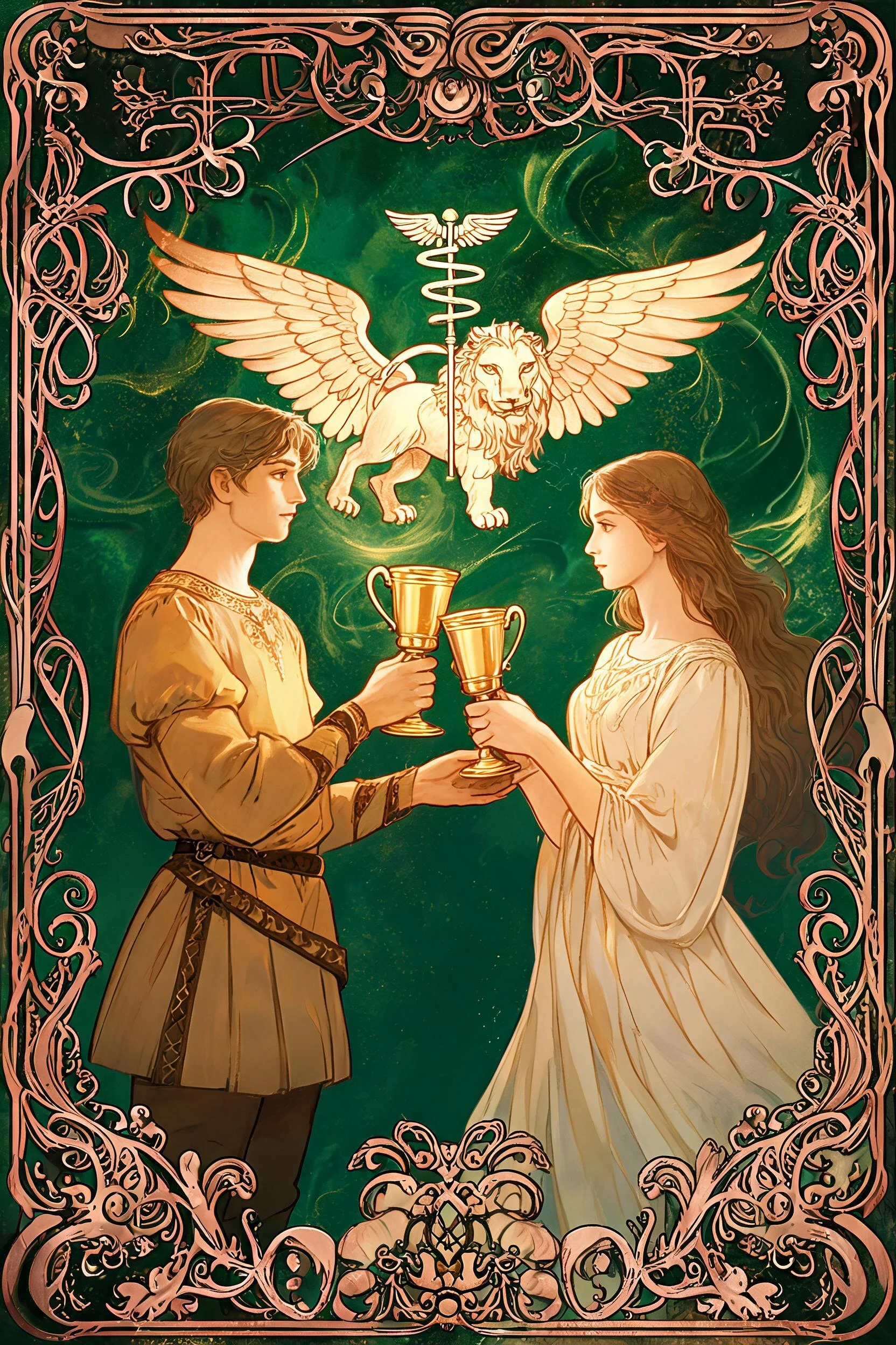 ไพ่ สองถ้วย (Two of Cups)