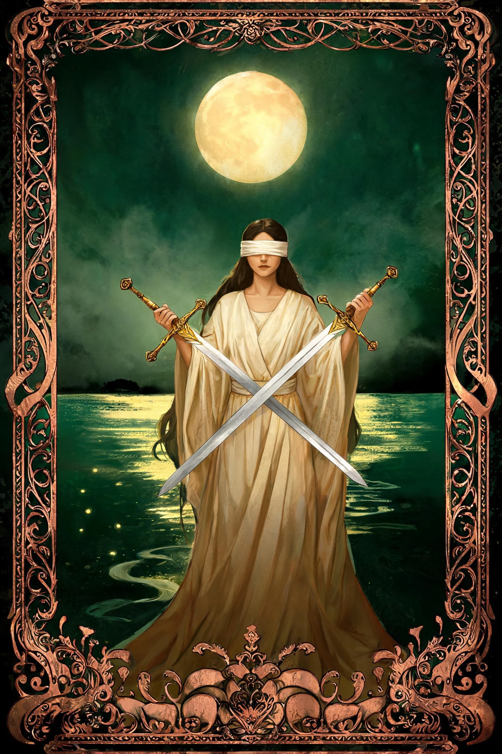 ไพ่ สองดาบ (Two of Swords)