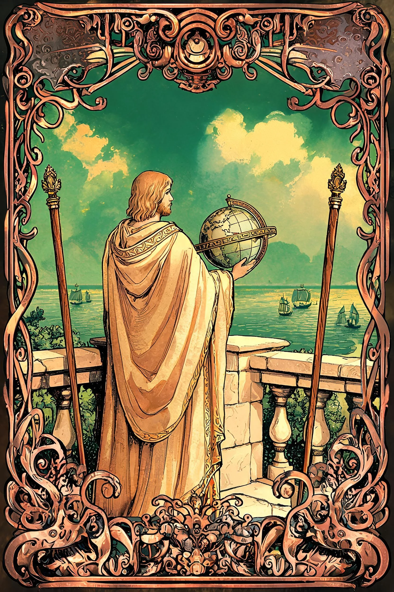 ไพ่ สองไม้เท้า (Two of Wands)
